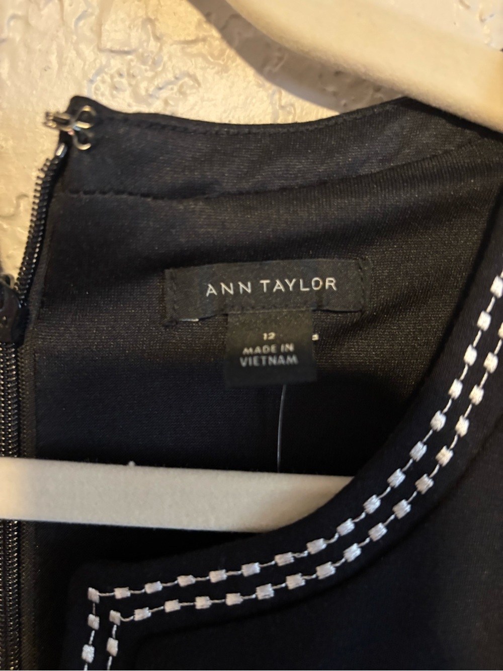 Ann Taylor Black dress with White Contrast Stitching